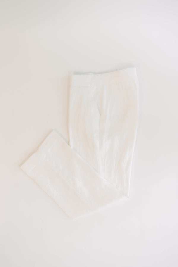 Women - Yacht White  Linen Pants