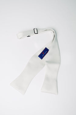 Apparel & Accessories White White Silk Bowtie