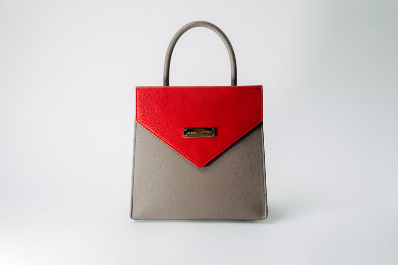 HANDBAG - Colleen Red Lip Grey Handbag